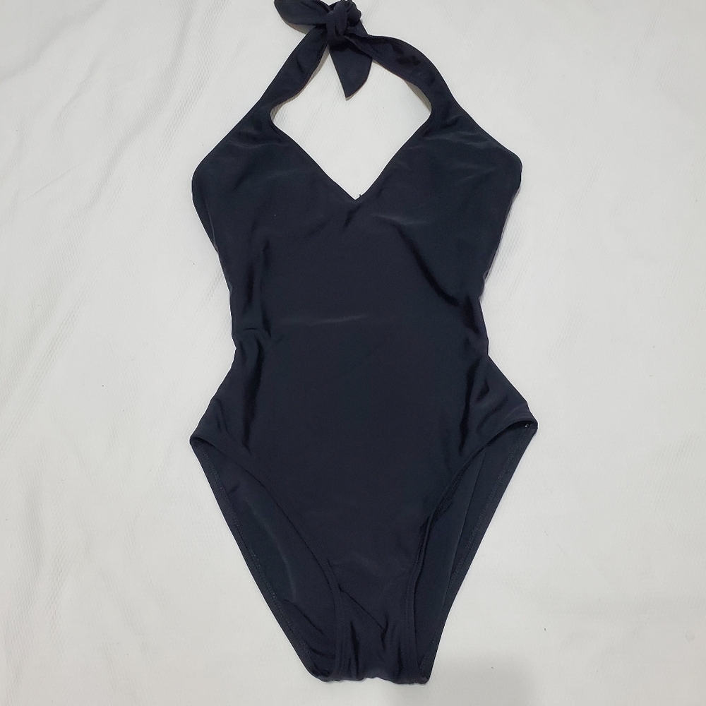 Sessa Black Halter One-Piece Swimsuit Size 6